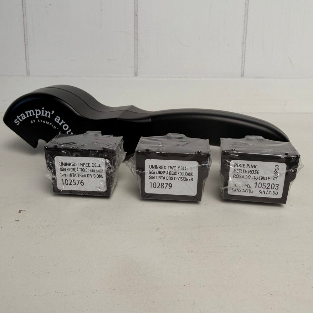 Stampin' Up Stampin' Around Handle & 3 Sealed Ink Cartridges
